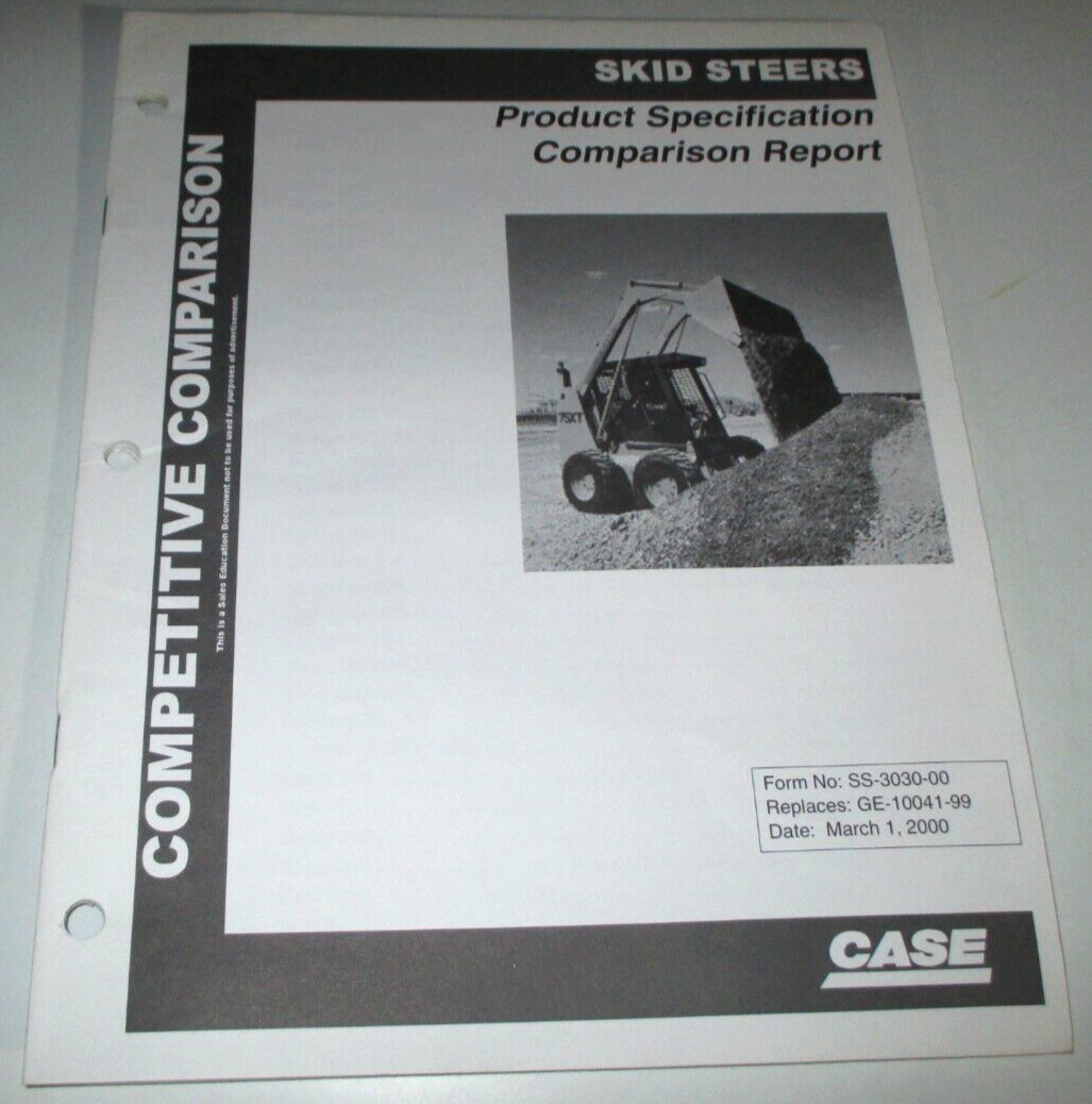 Case Bobcat Cat Deere Gehl JCB Mustang NH & more Skid Steer Loaders Specs Manual