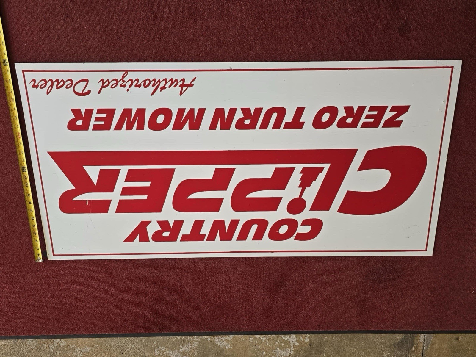 Country Clipper Zero Turn Mowers Metal Advertisement Sign 4ft x 2 ft