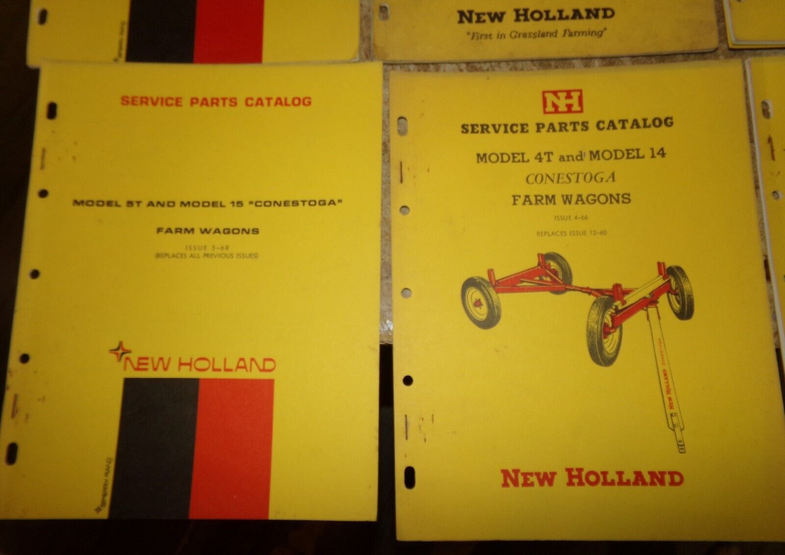 6-lot 1960’s-1970’s new holland equipment parts catalogs good used