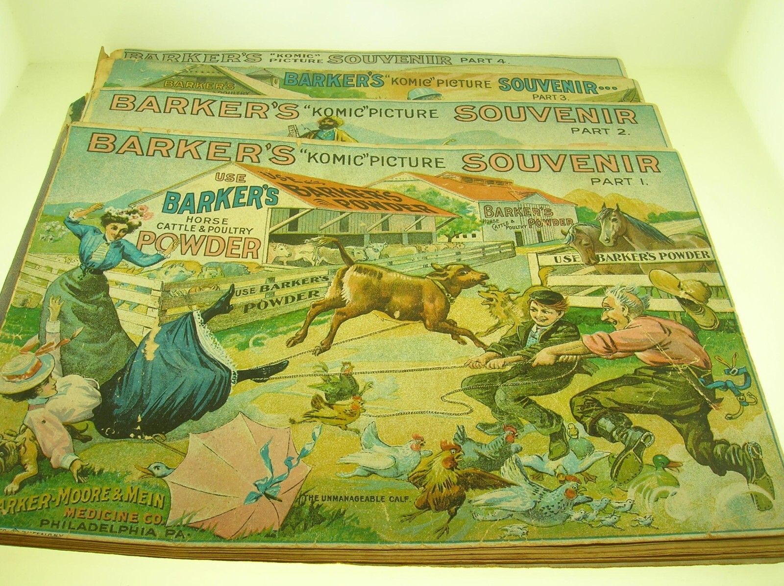C. 1900 BARKER’S KOMIC PICTURE SOUVENIR PART 1,2,3 AND 4 – BLACK AMERICAN – B/O