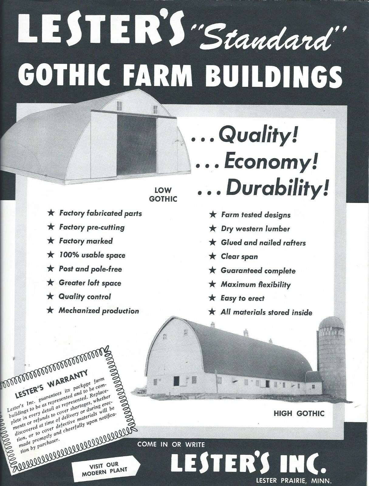 Farm Building Brochure – Lester’s – Standard Gothic Low High – c1960’s (F7096)