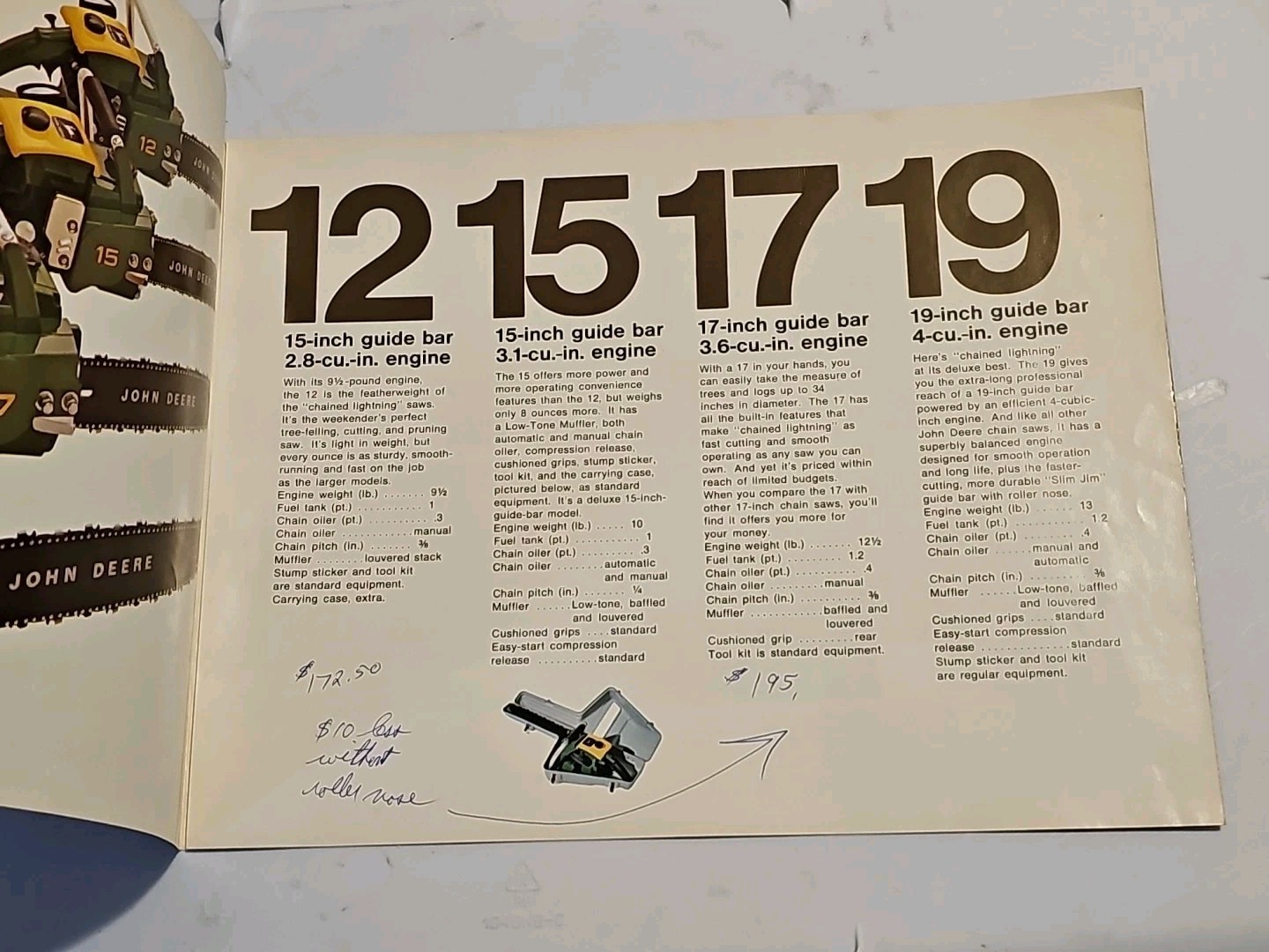 1971 John Deere Chainsaws Foldout Brochure