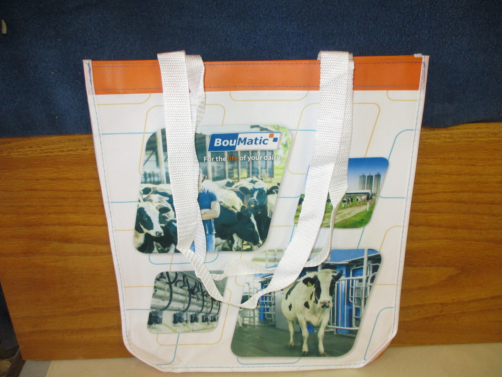 2 BOUMATIC DAIRY Shopping Bag Lot 13.5″x13.75″ (Orange/Blue) XCALIBUR 360EX 2.0