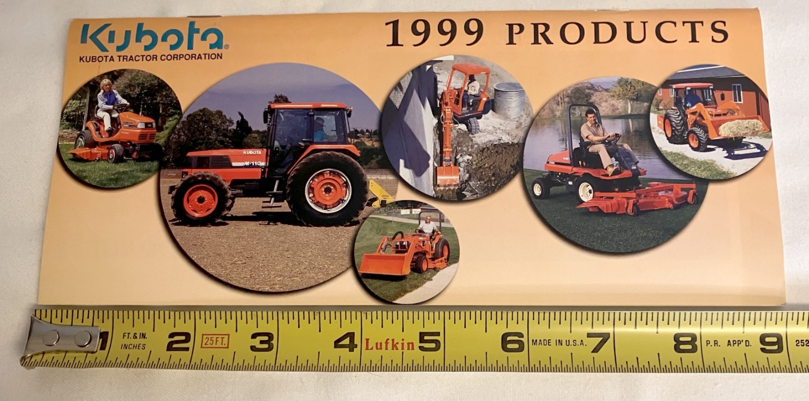Kubota 1999 Products 48 pages Page Literature Guide 9″ x 4″ *NEW*