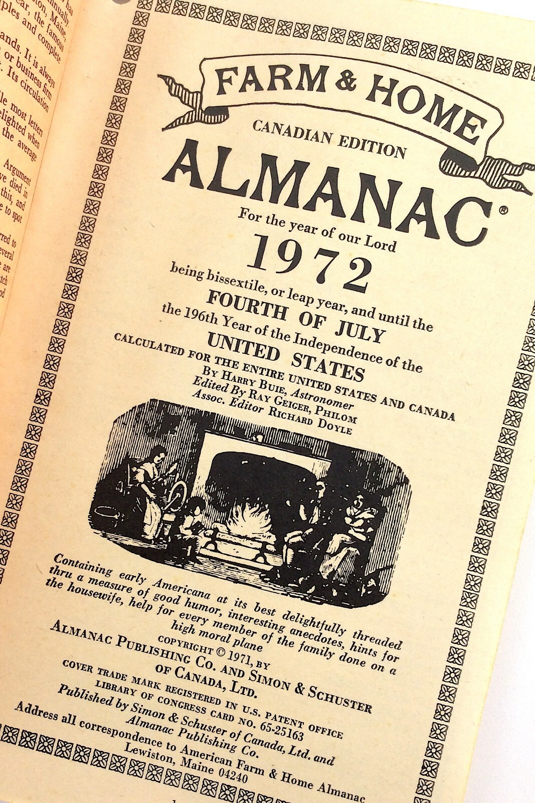Farm Home Canadian Edition Almanac 1972 Vol 7 Events Information Year Lord M102