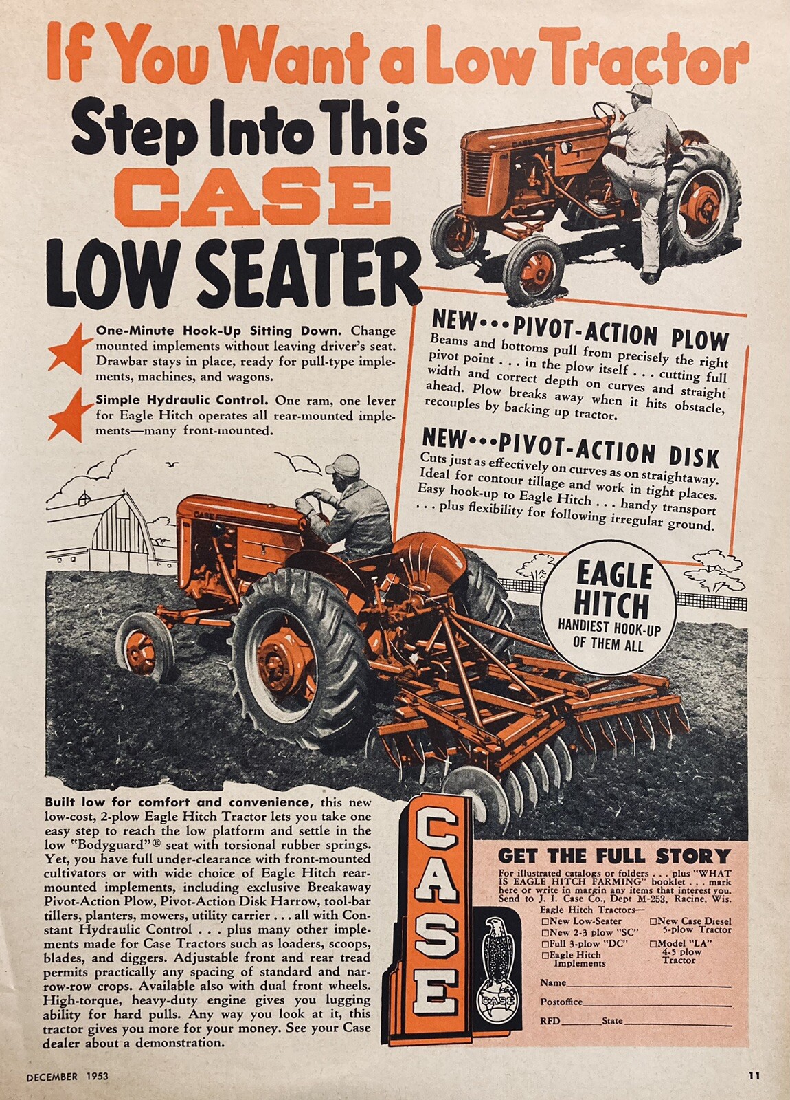1953 AD(XH63)~J.I. CASE CO. RACINE, WIS. NEW 2-PLOW EAGLE HITCH TRACTOR