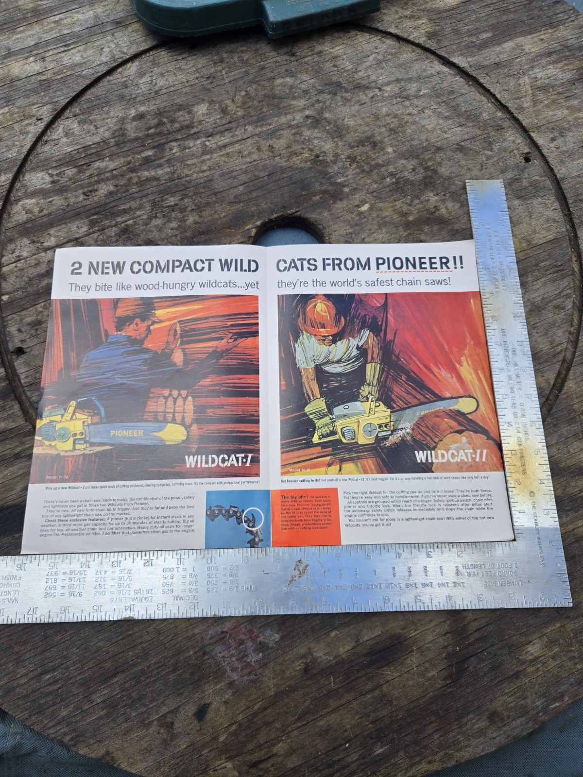 Vintage 1960’s Pioneer (OMC) Chainsaw Brochure For 11-10 & 14-10 Wildcat I & II