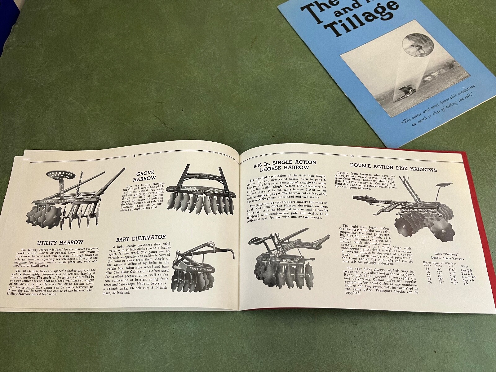Orignal Lot of Clark Cut Away Farm Implement Brochures and Catalog 1937