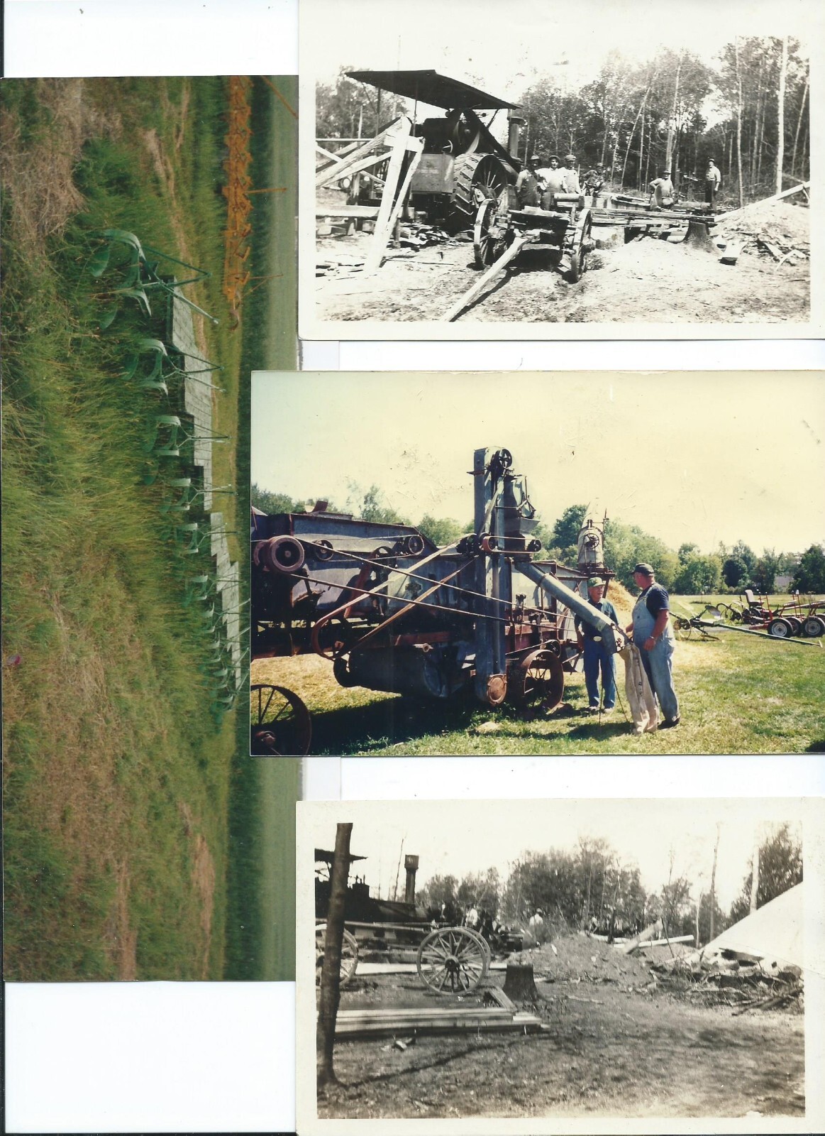 11″x7″ FANTASTIC vtg STEAM TRACTOR photo FARM Saw Mills Plow Engines Michigan +5