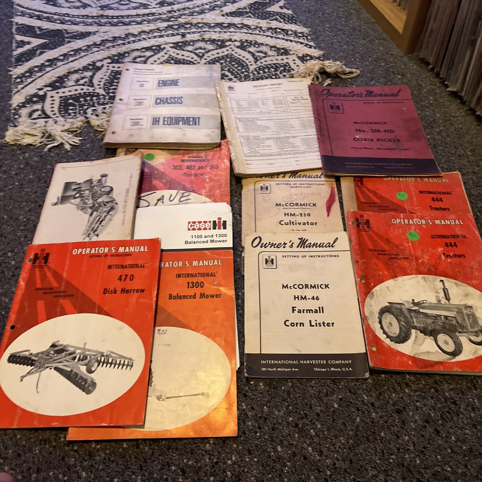 Lot Of 12 Vintage IH Farm Equipment Manuals FARMALL