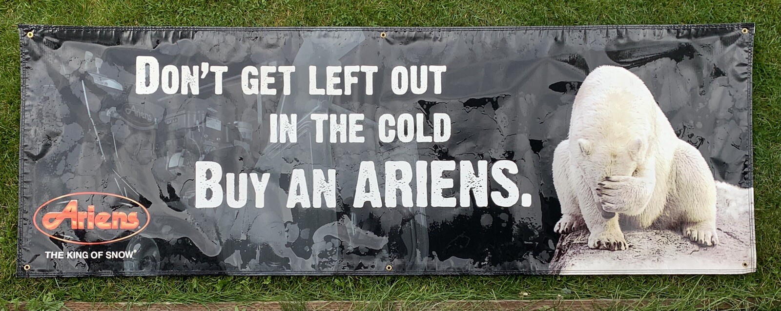 Ariens Snowblower The King of Snow Large BANNER SIGN Dealer OEM 8′ x 33”