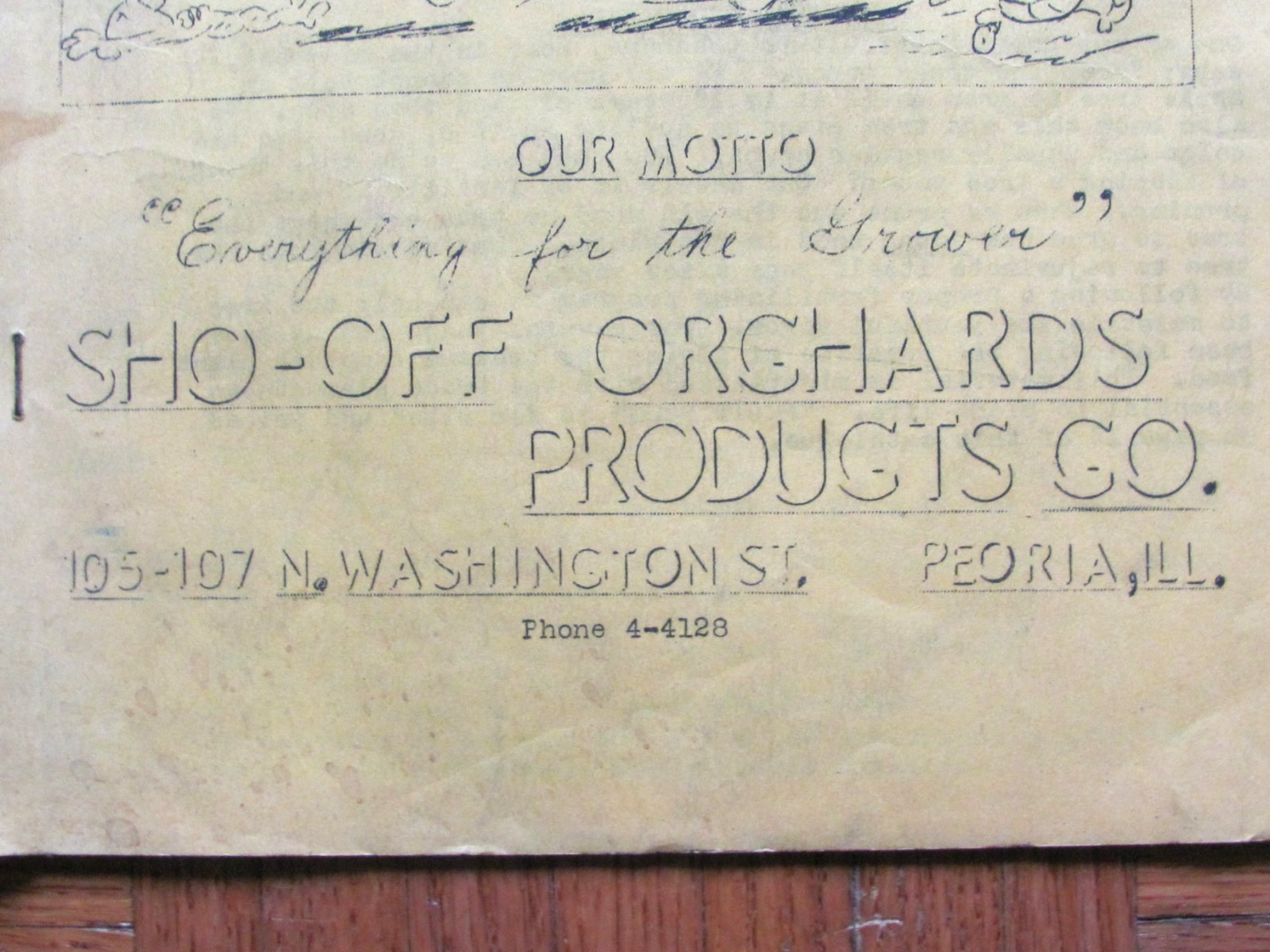1954 CATALOG SHO-OFF ORCHARDS PRODUCTS PEORIA IL SCHOFF