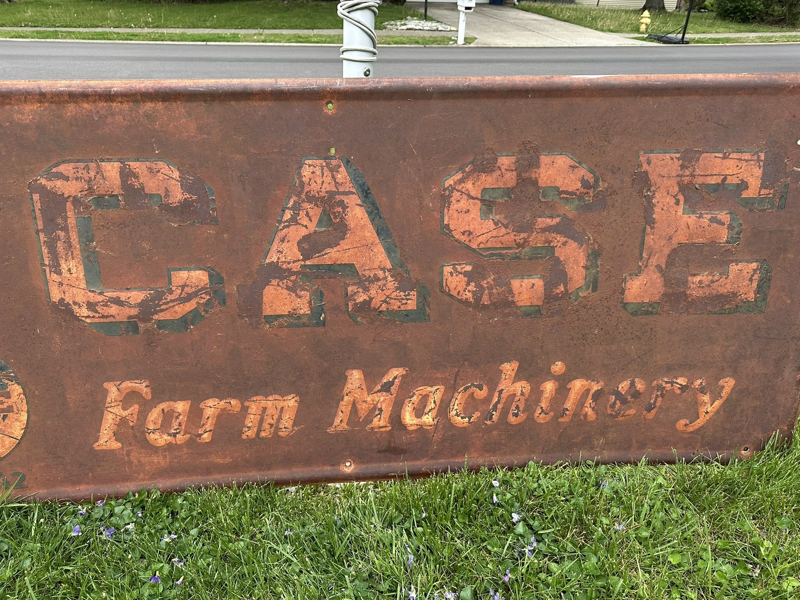 CASE Farm Machinery Sign 1920-30’s Eagle GAS OIL SODA COLA Patina 72×30