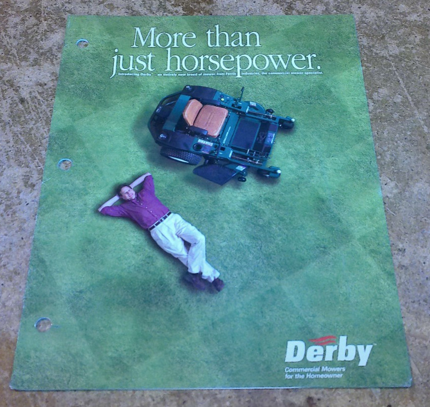 derby commercial mowers foldout brochure in very good shape used