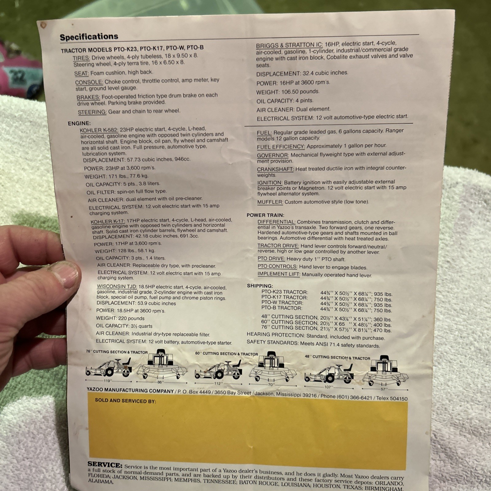 Yahoo Riders Mower Pamphlet 1984 Ranger Brochure Vintage Original