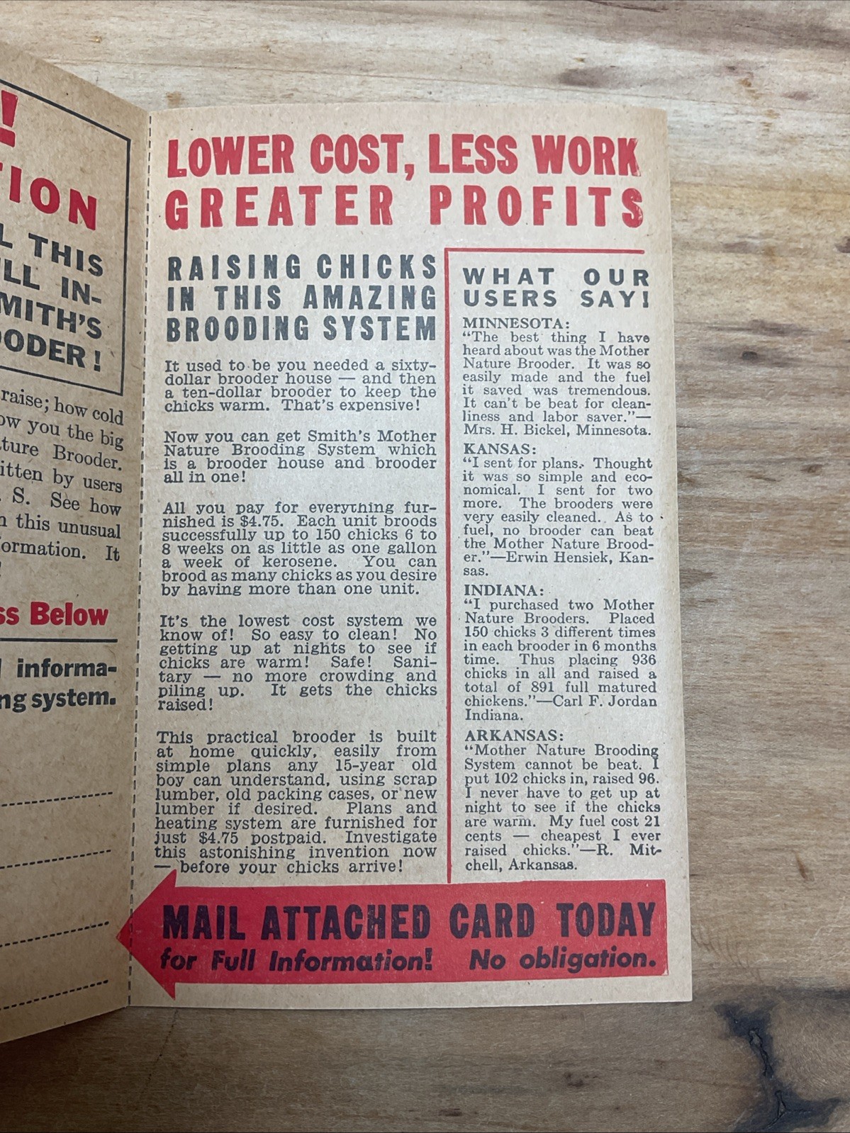 1940s Berry Bros Hatchery Post card Order Form Smiths Mother Nature Brooder B26