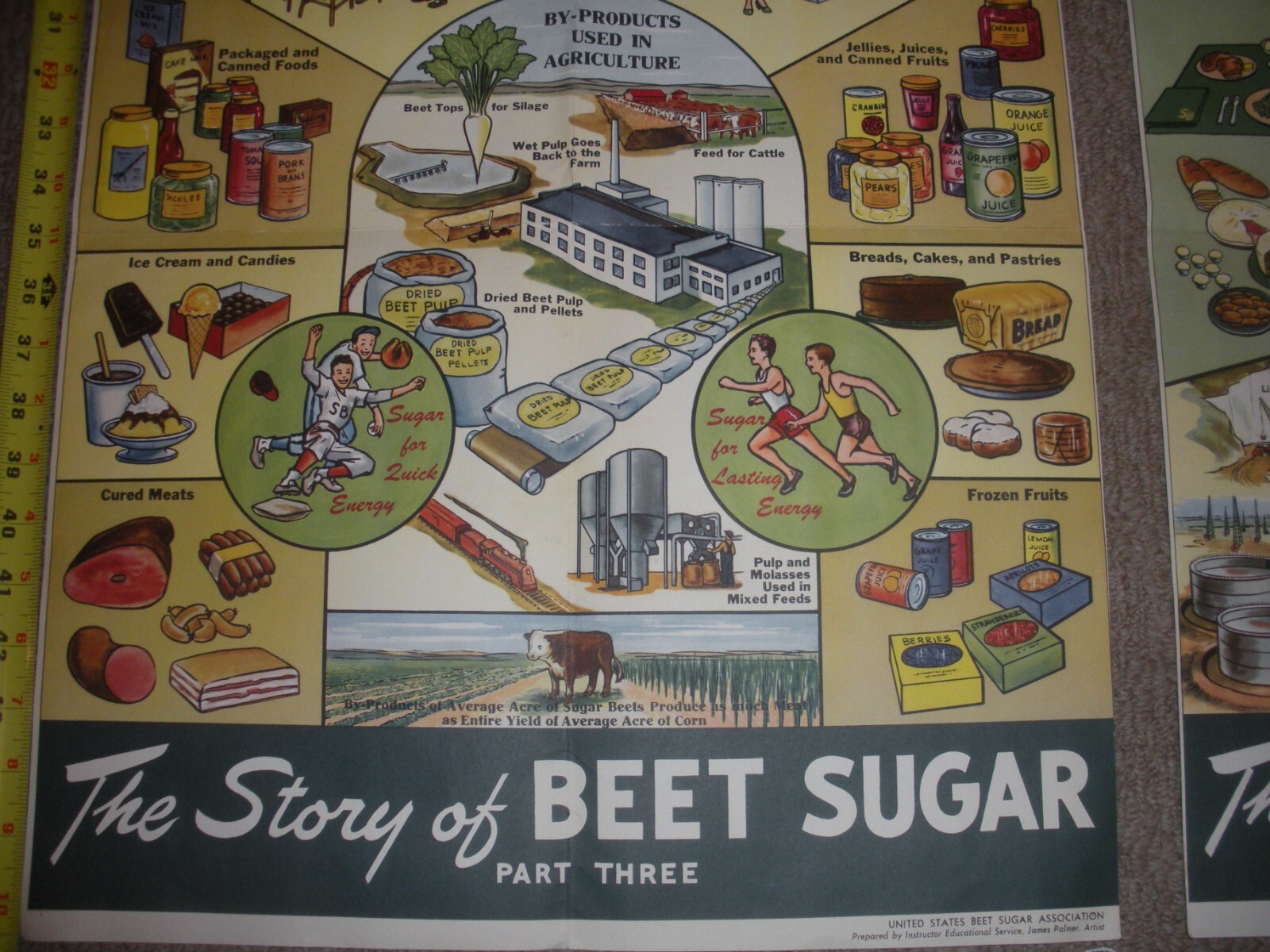 Rare Vintage 1950’s? Extracting STORY Beet Sugar food Factory COMPLETE SET OF 4