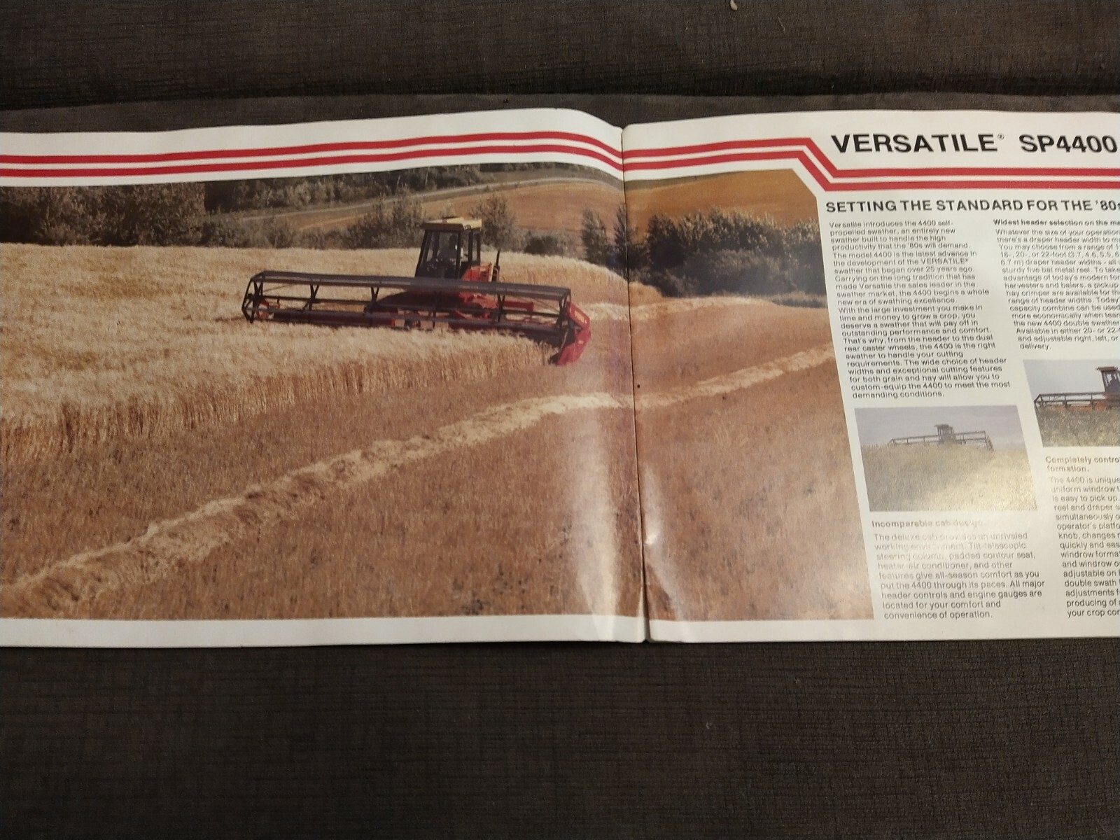 Vintage Versatile SP 400 & 4400 Swather Brochure 8 1/2 x 11″ 12 page