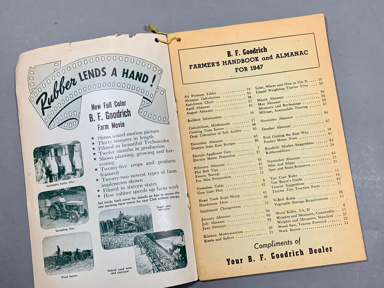 Vintage 1947 B. F. Goodrich Farmer’s Handbook & Almanac