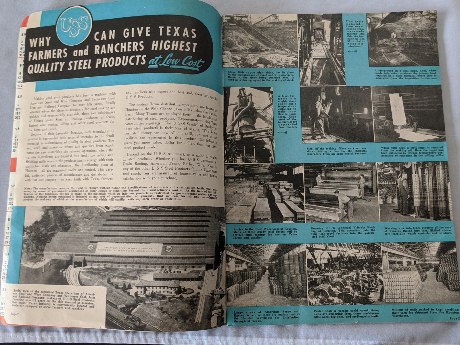 1944 USS Farmer’s & Rancher’s Handbook – Catalog Steel Products Fence Roof Nails