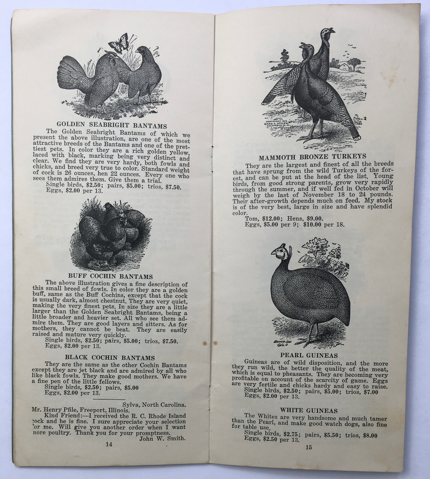 1930’s Henry Pfile Poultry Catalog Freeport IL Chickens Fowl Growers Guide