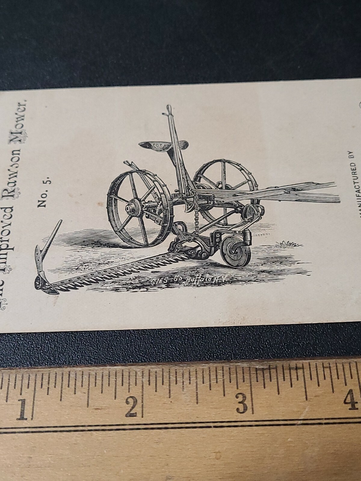 Vintage 1800s Rawson Farm Mower Trade Card Hornellsville N.Y.