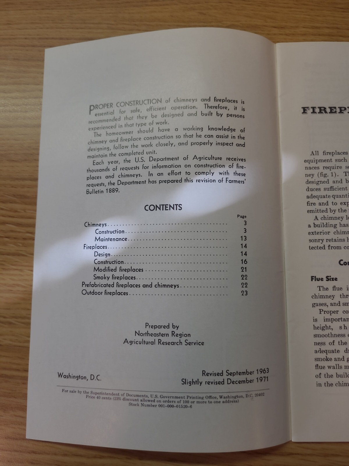 Fireplaces and Chimneys – USDA Farmers’ Bulletin No. 1889, revised 1963, 1971