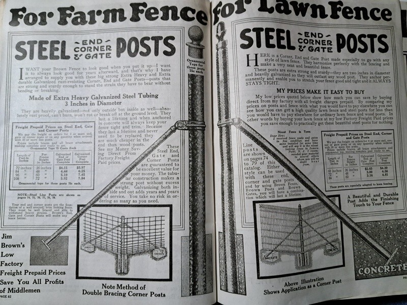 1924 Jim Brown’s Bargain Book of Fencing Gates Steel Posts Barb Wire Roofing