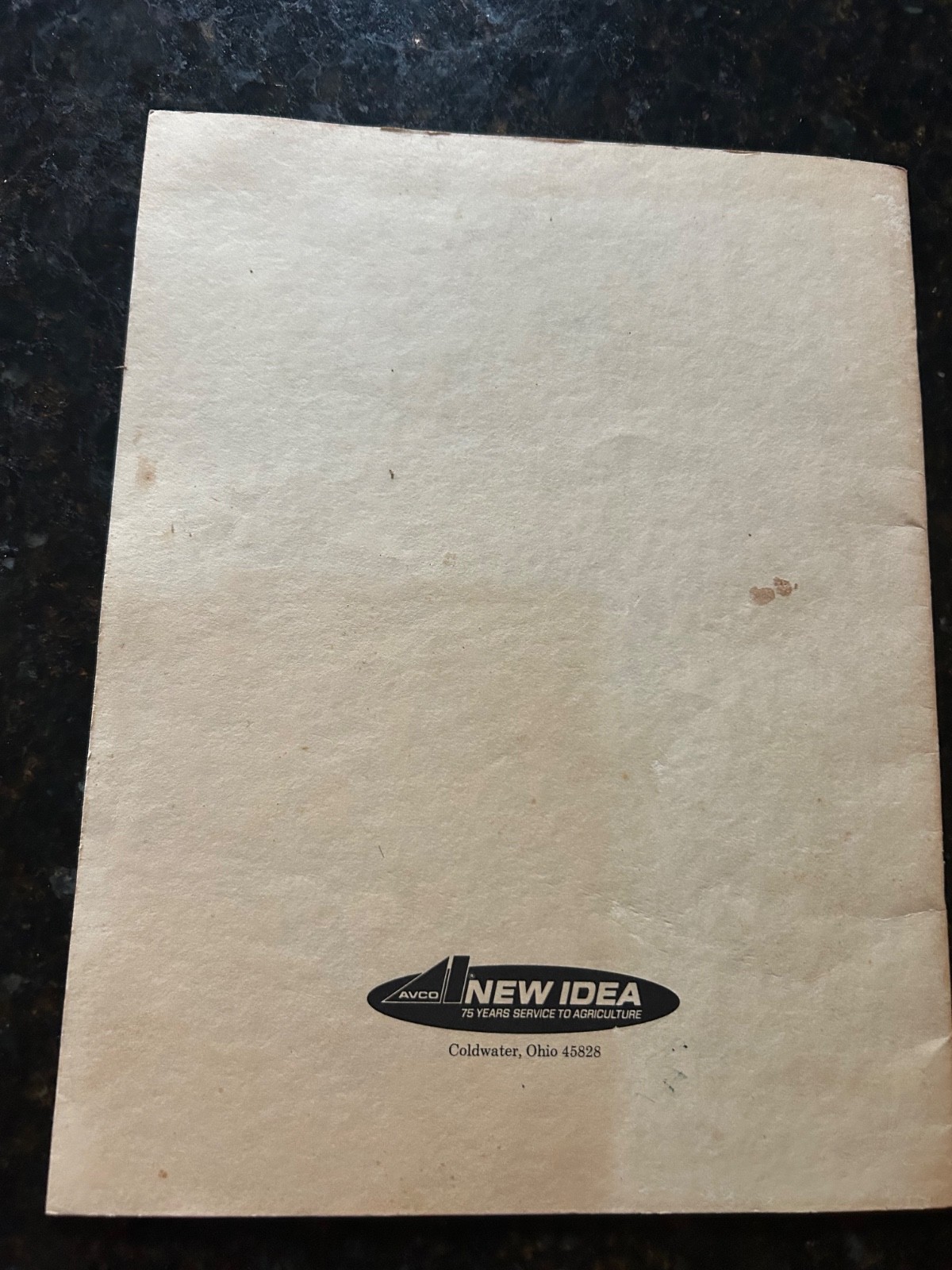 1899 1974 New Idea 75th Anniversary Brochure 75 Years Agriculture Coldwater OH