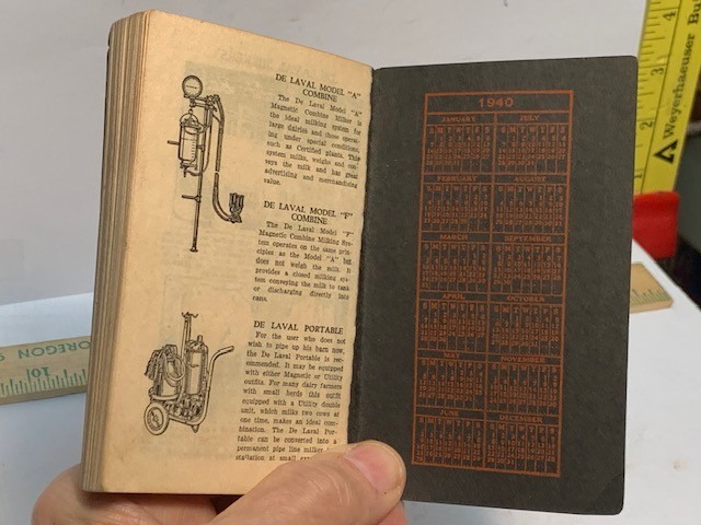 1939 DELAVAL DIARY & FARMERS POCKET HANDBOOK USEFUL INFO 148 PAGES 4.75’X2.75”.