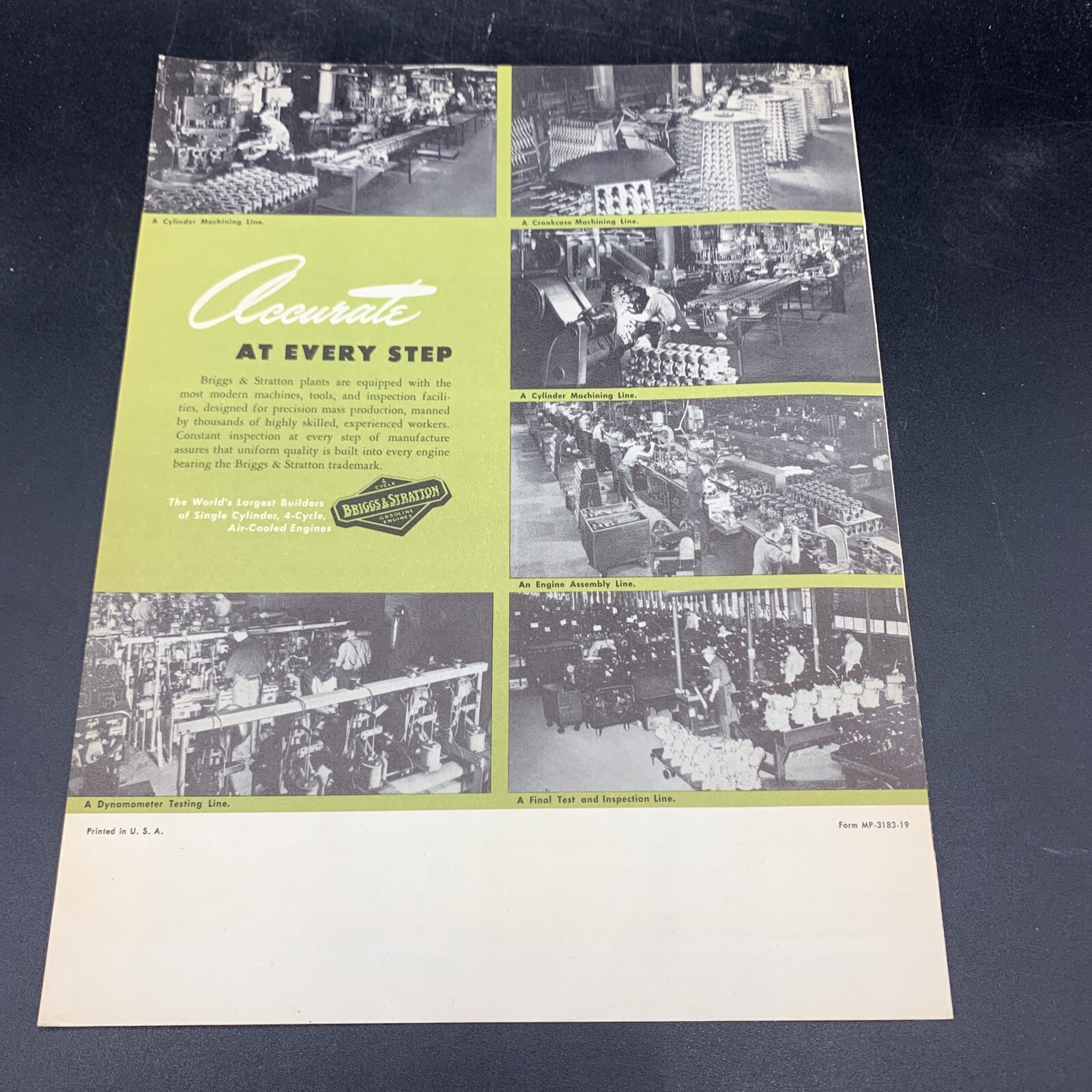 1940’s-50’s Briggs & Stratton Corporate Sales Brochure- Models WI/NS/N/9/10-Etc