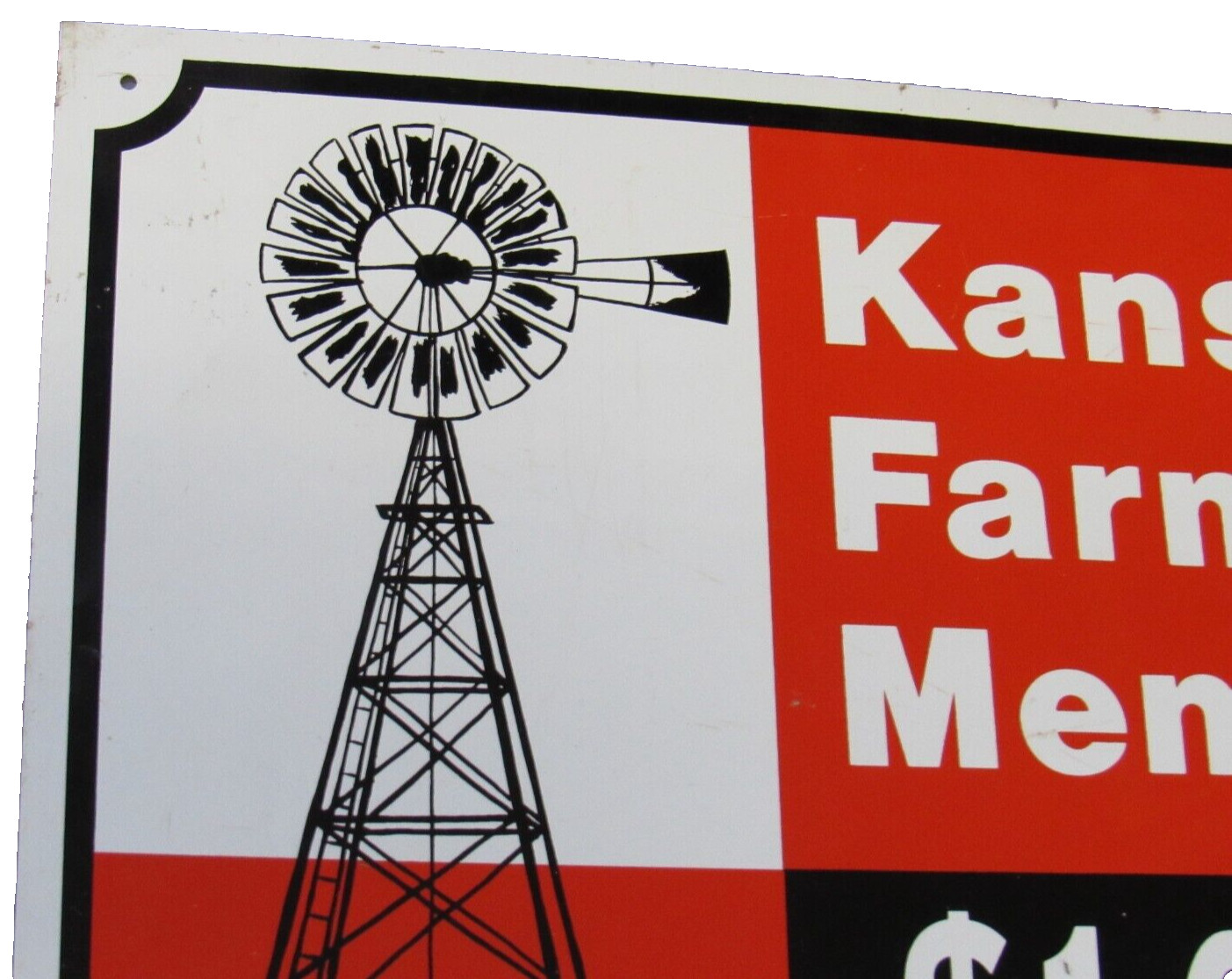 VTG 18″ x 12″ KANSAS FARMERS UNION MEMBER $ 1000 REWARD Metal Sign Agriculture