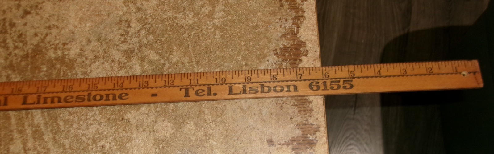 vintage 36″ wood yardstick morris limestone co. morris,il. good used