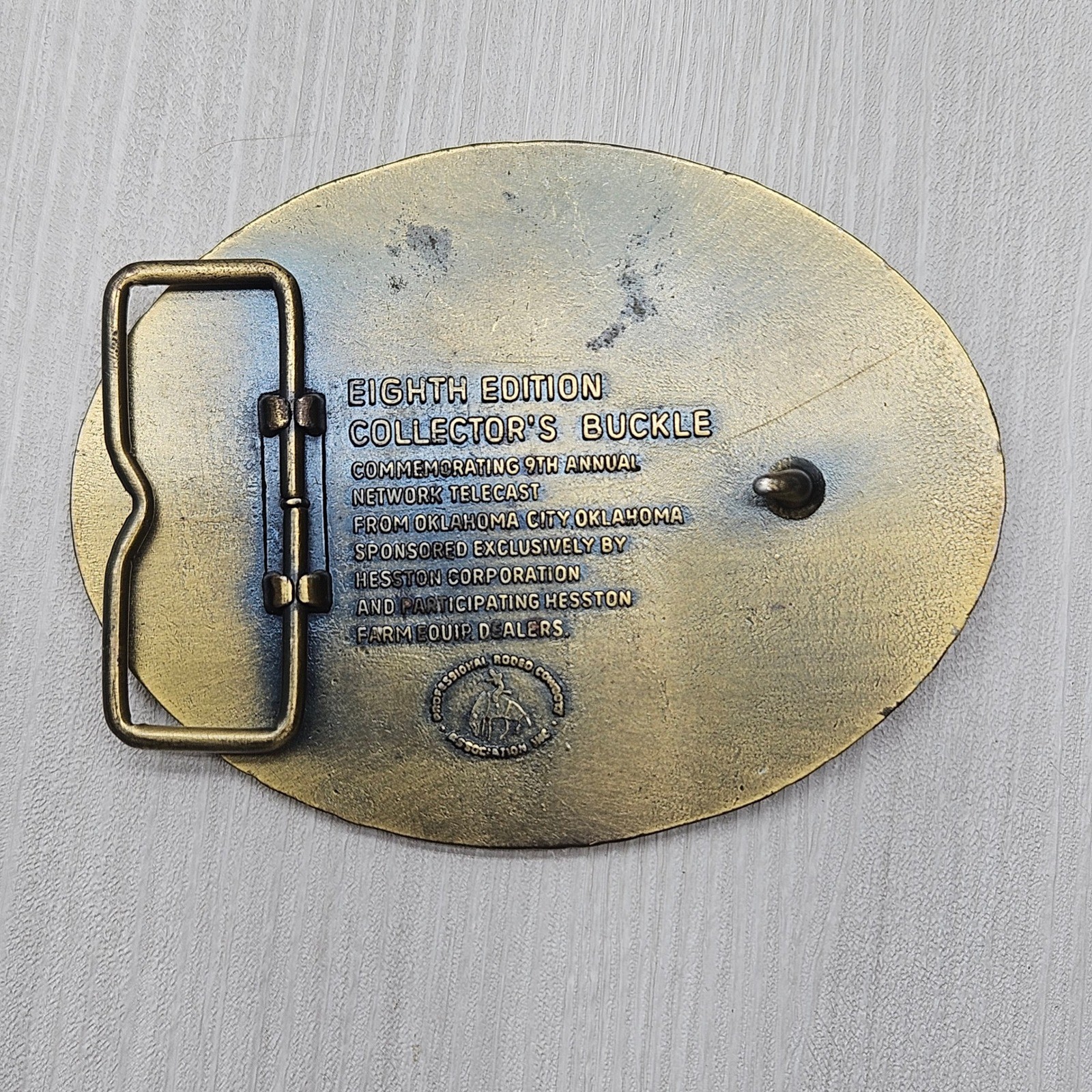 Hesston 1982 National Finals Rodeo Belt Buckle All Around Cowboy Eighth Edition