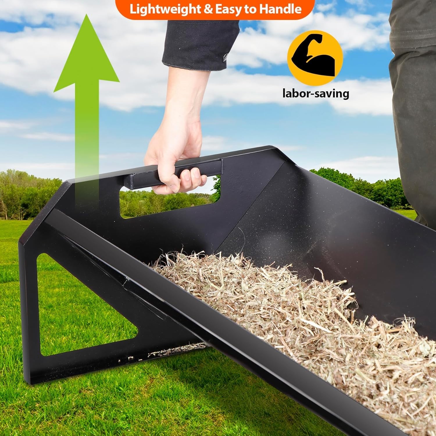 Pasture Feeder 44.2″ Long, Heavy-Duty Large Capacity Livestock Feeder with Deepe