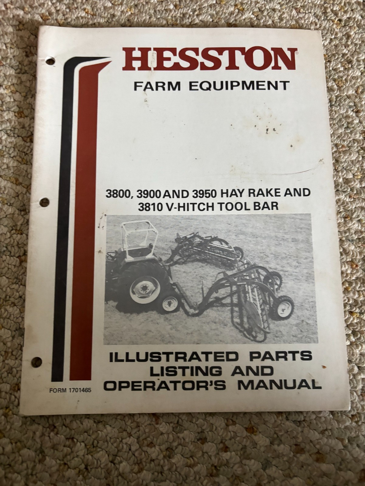 Hesston 3800 3900 33950 Hay Rake 3810 V-Hitch Toolbar Operator’s Manual AMIL26
