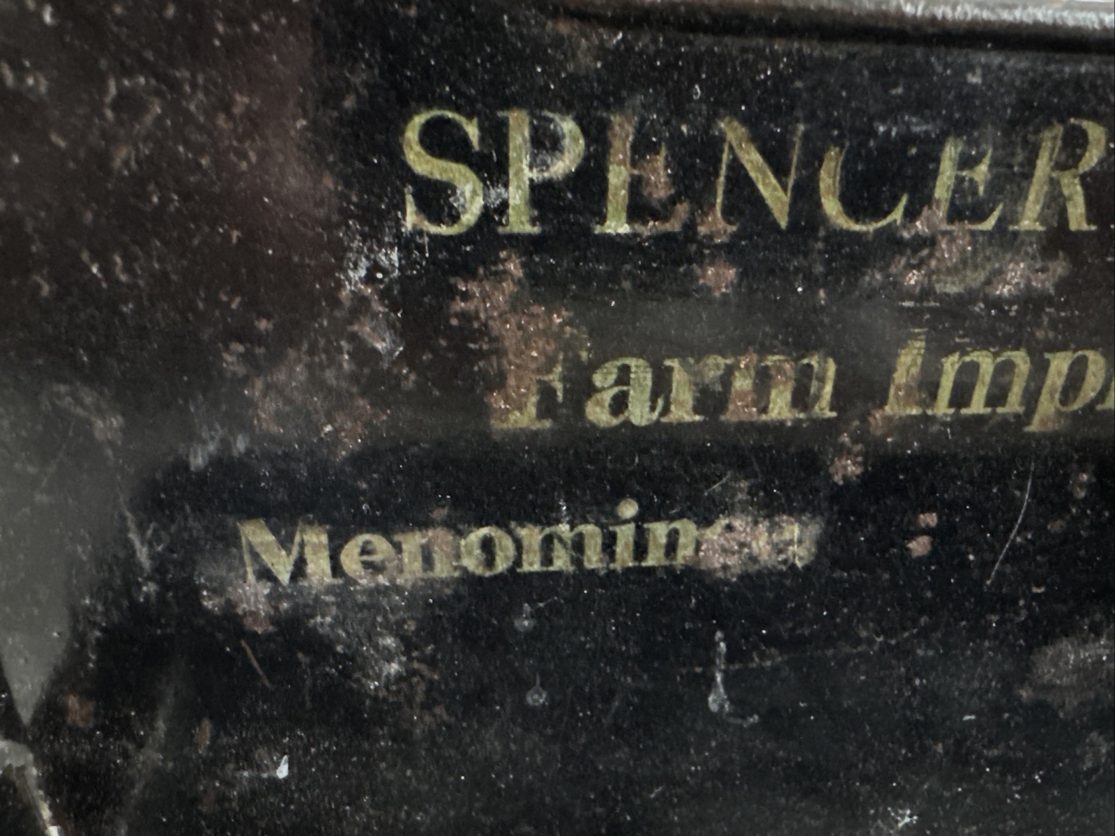 Tin Match Holder? Comb Holder? Spencer & Riley Farm Implements Menominee Mich
