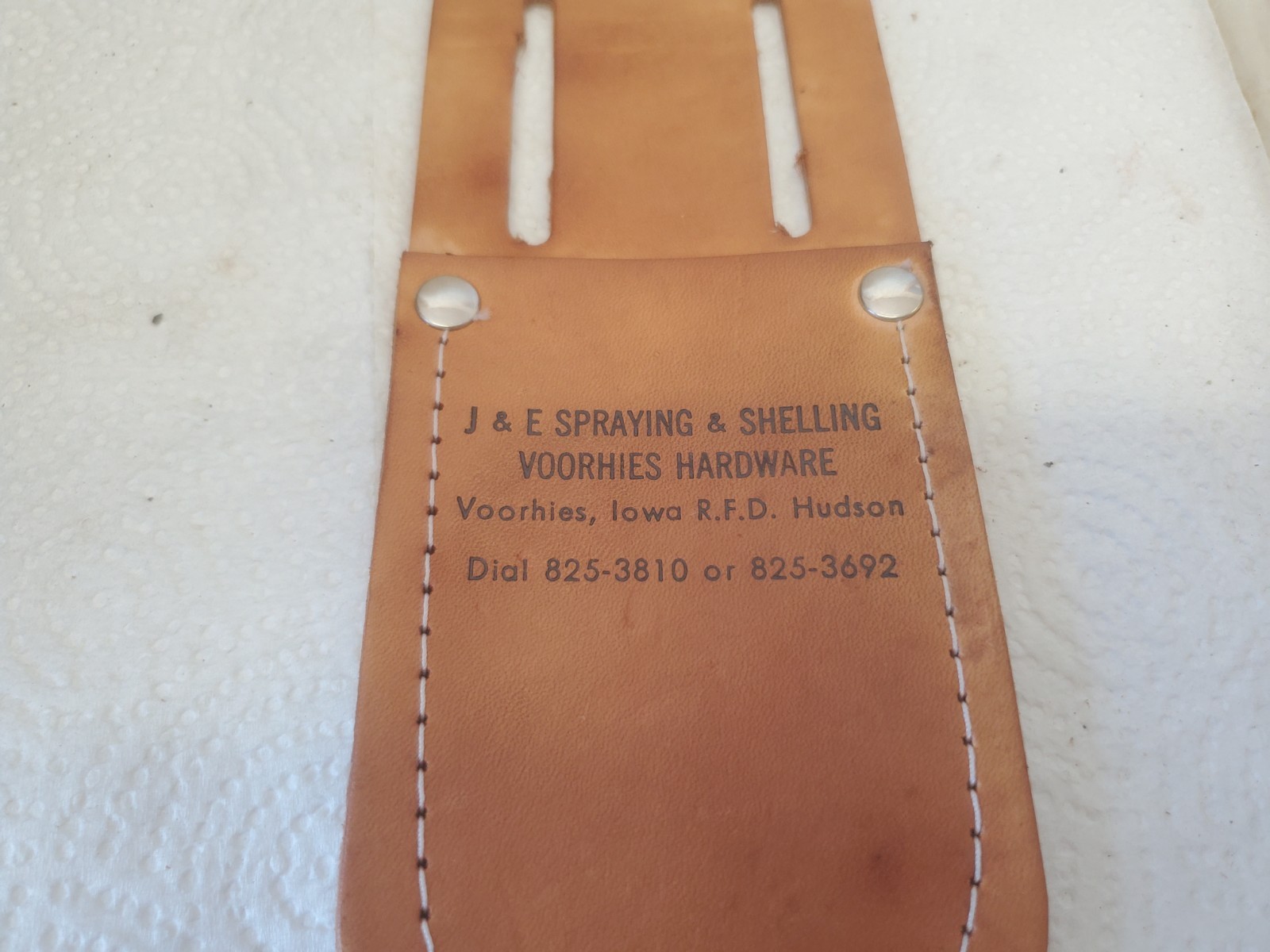 8″ Leather Pliers Holster J & E Spraying & Shelling Voorhies Hardware Iowa Tool