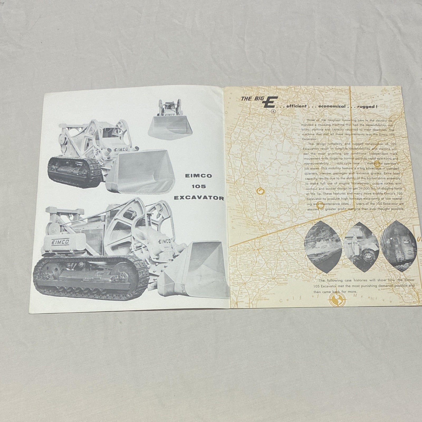EIMCO 105 Excavator “Proof On-The-Job” Original Advertising Brochure 1959