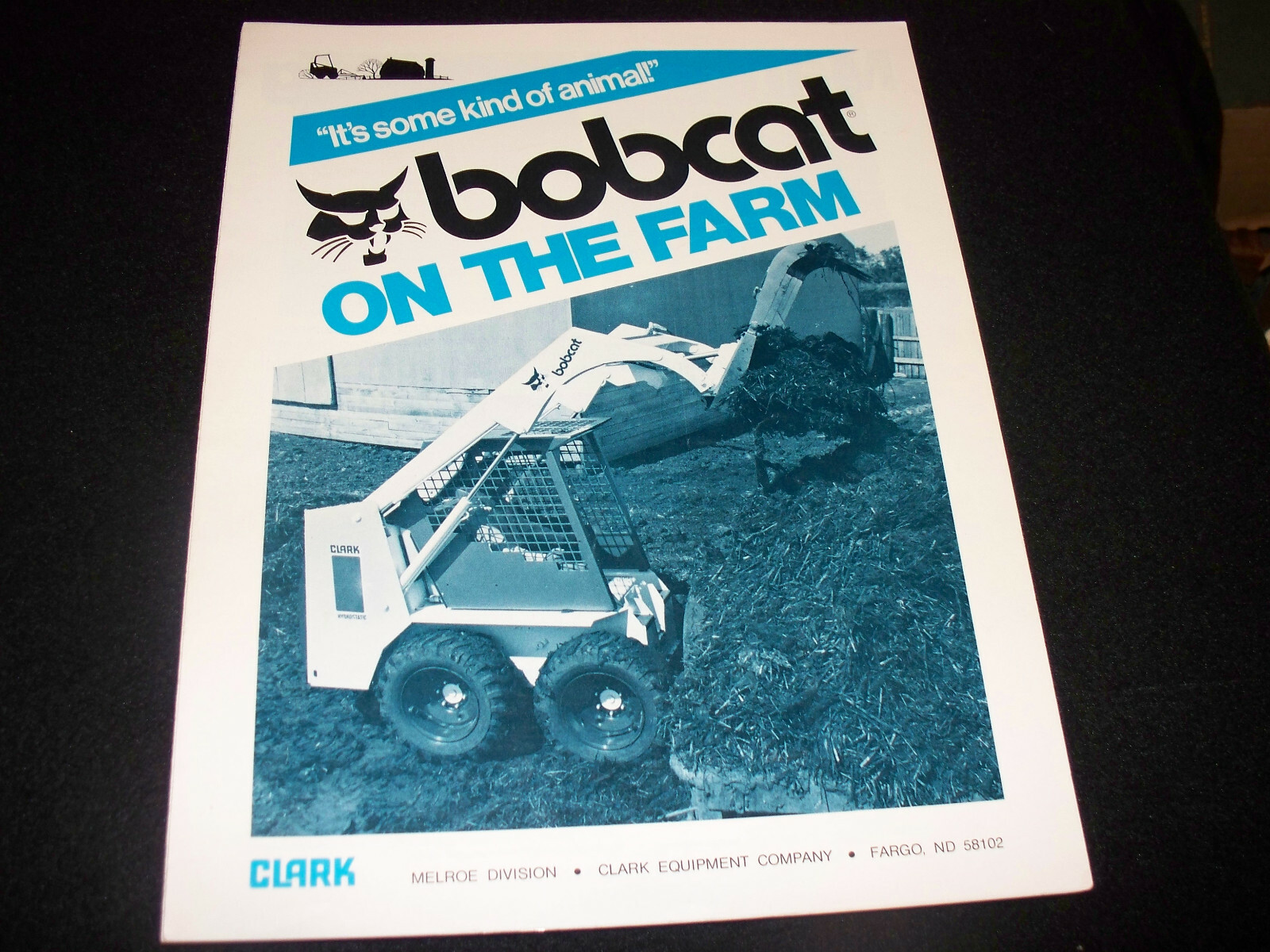 1977 Clark Melroe Bobcat On The Farm Advertising Brochure Skid Loader