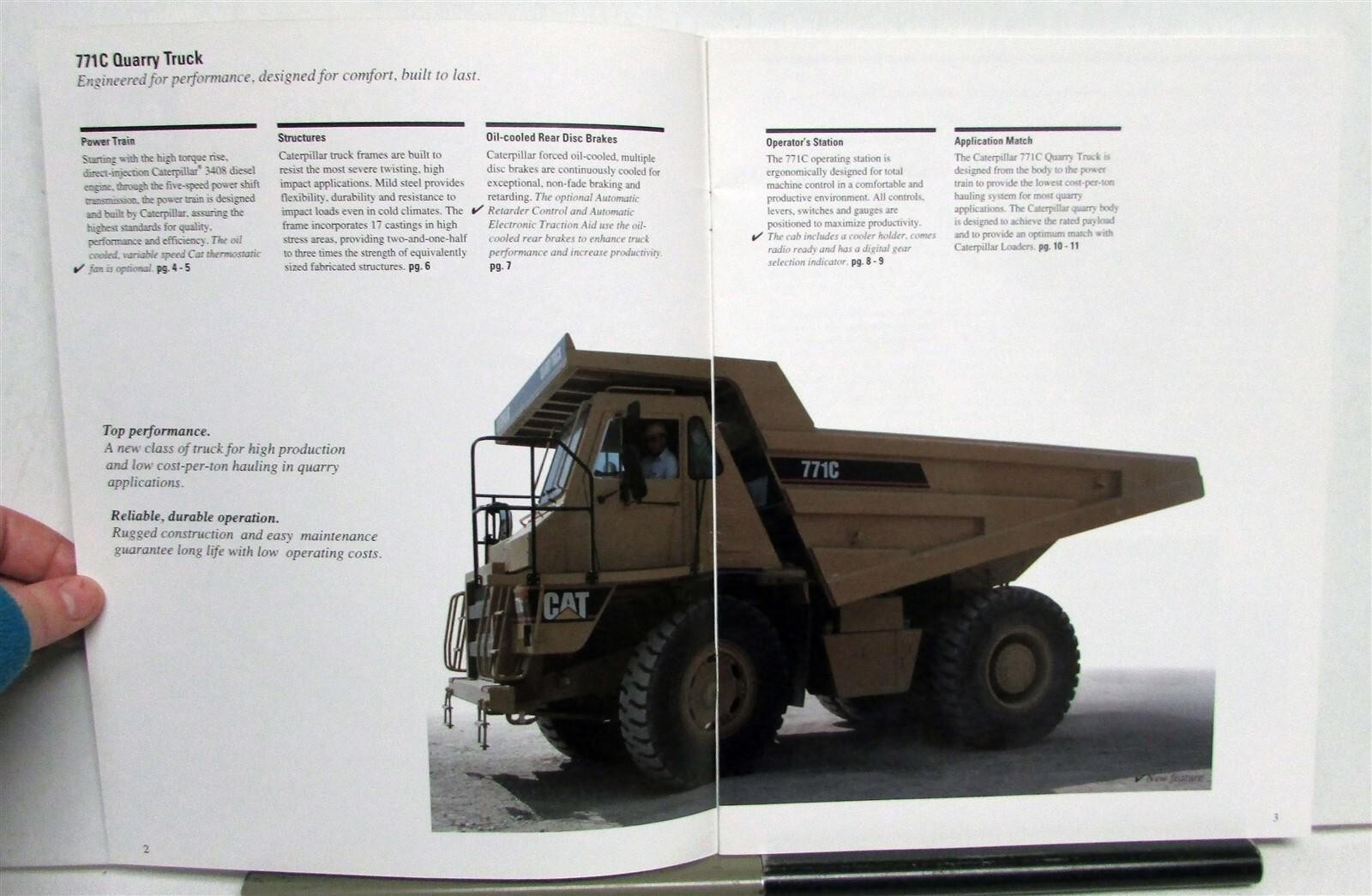 1994 Caterpillar 771C Quarry Truck Specifications Construction Sales Brochure