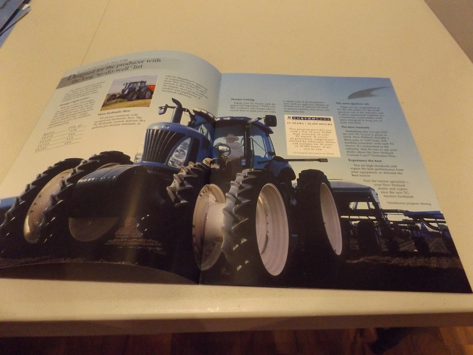 NEW HOLLAND TG TRACTORS 170 to 240 PTO hp, LIT # 33021040 20315-2003