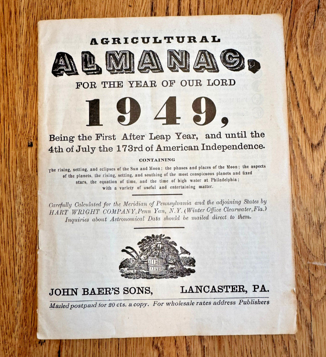 Lot of 19 John Baer’s Sons Agricultural Almanacs, Lancaster PA 1949-1976 Plus+