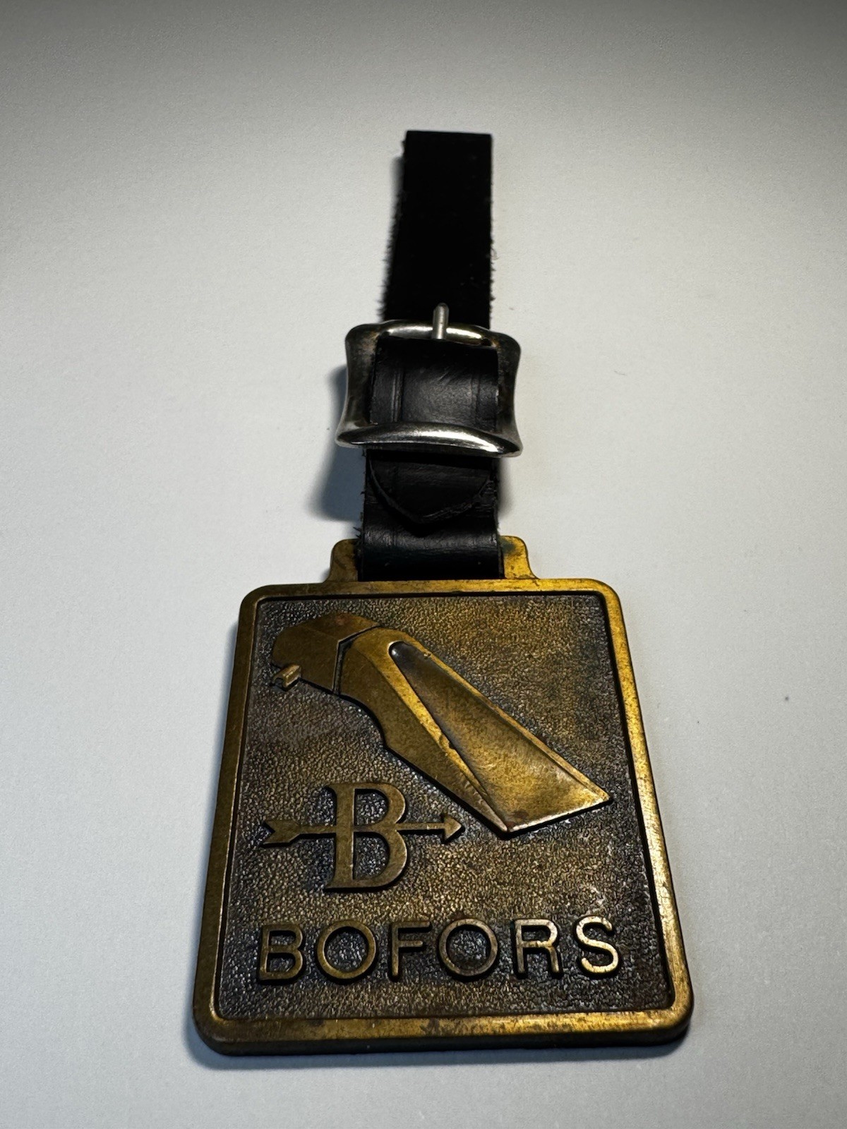 Vintage BOFORS Watch Fob With Leather Strap