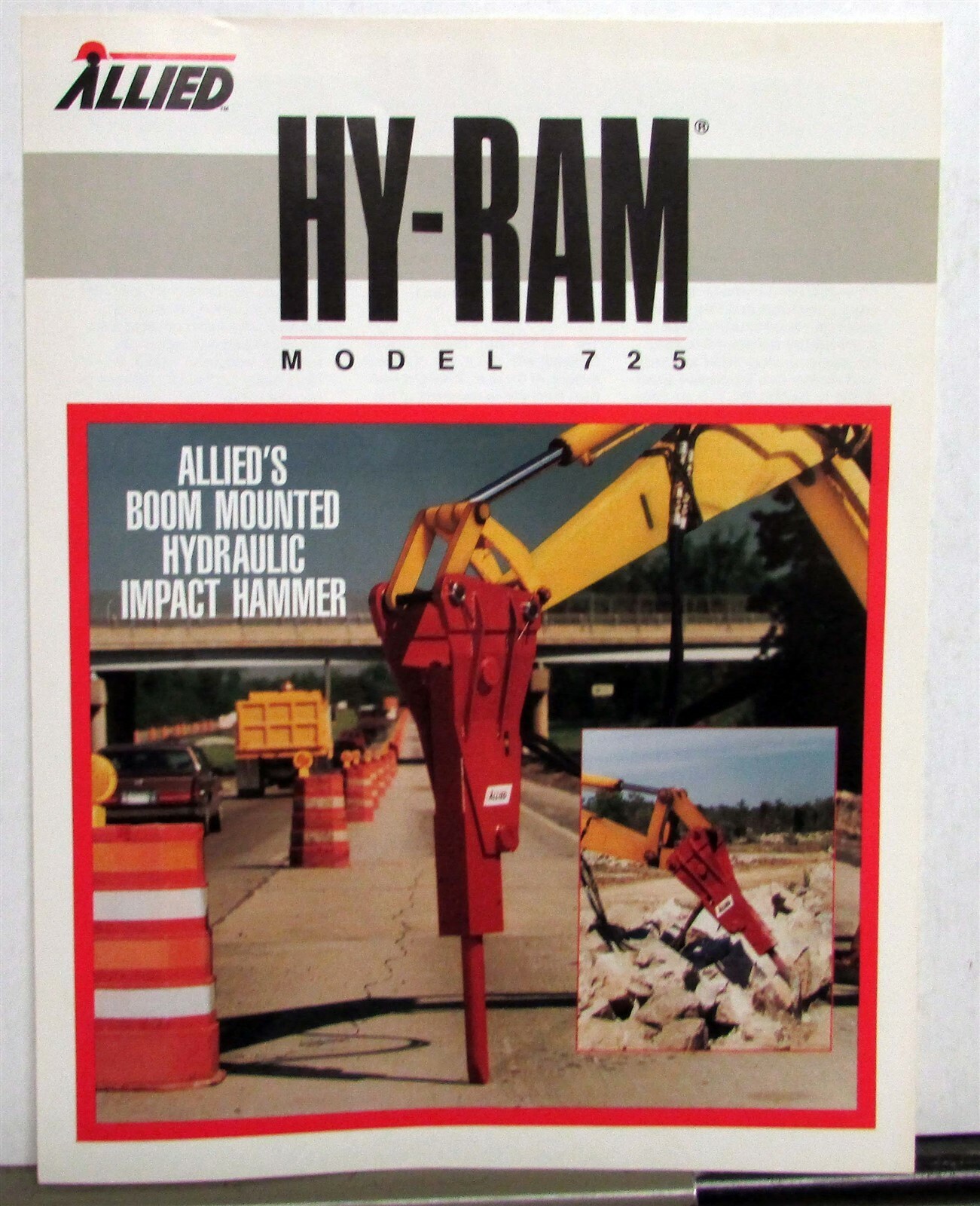 1989 Allied HY-RAM Boom Mounted Hydraulic Impact Hammer 715 Sales Data Sheet