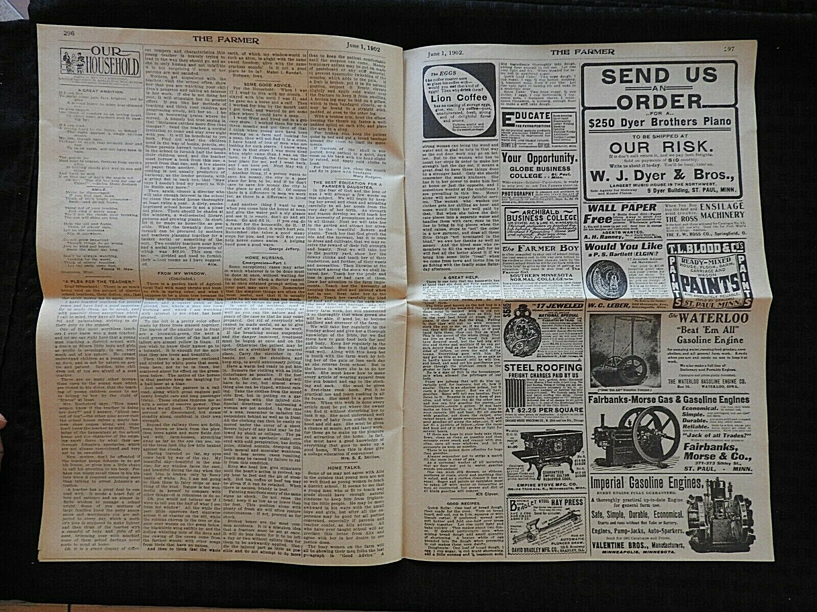 1902 “The Farmer” Webb-Shaw Farm Experiment St. Paul MN Agricultural Newspaper