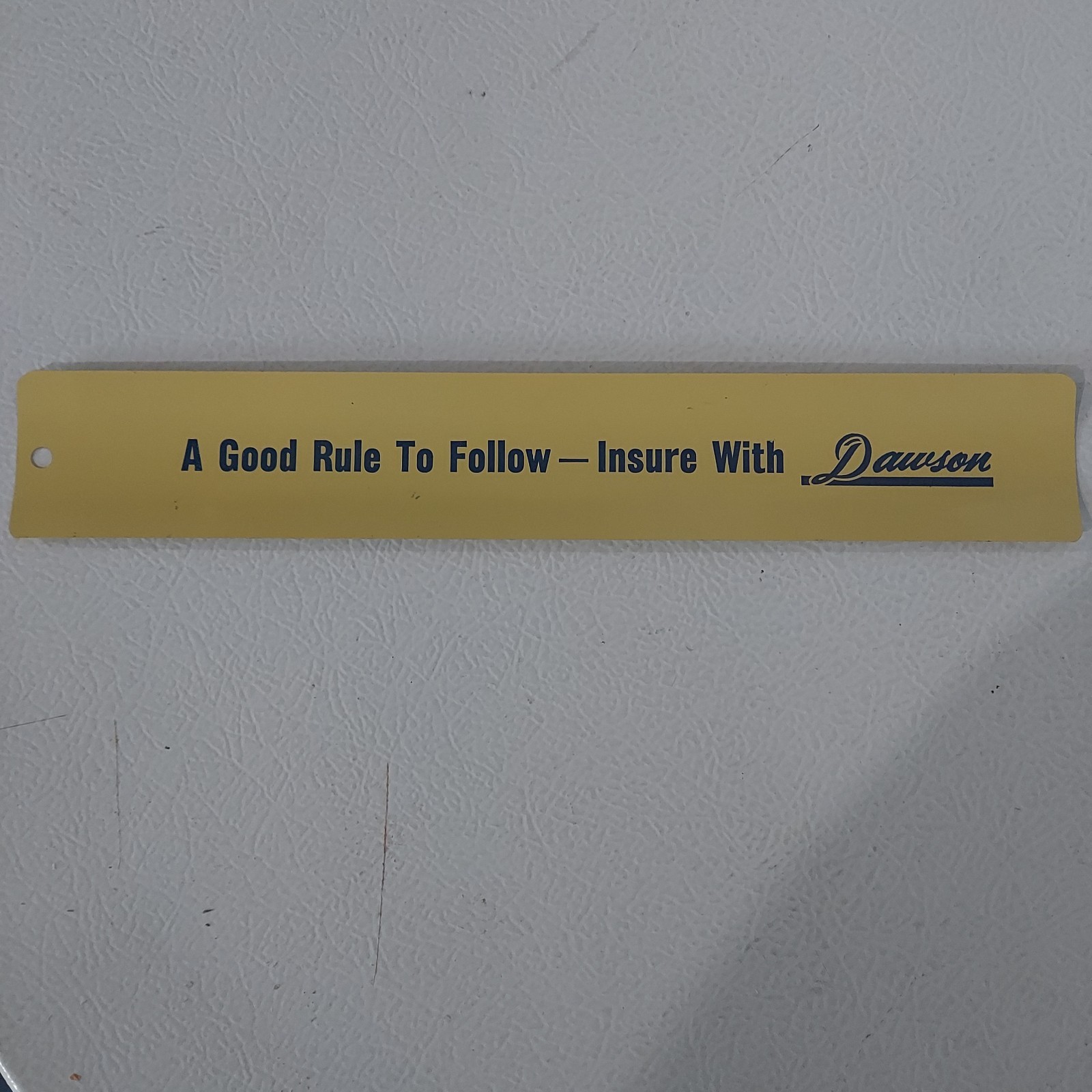 Vintage 1970’s Metal Agriculture Advertising Ruler Dawson Crop Hail Insurance