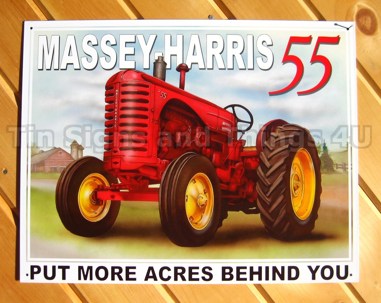 Massey Harris 55 TIN SIGN antique vintage tractor metal farm decor garage 1168