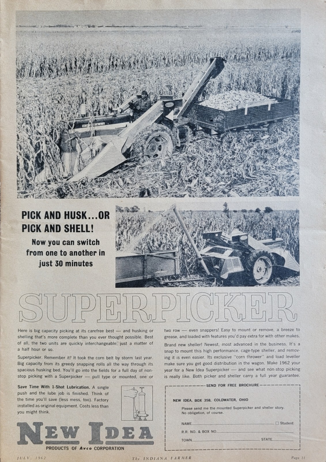 International Harvester McCormick 2-Row Corn Harvester 1962 Agricultural Ad