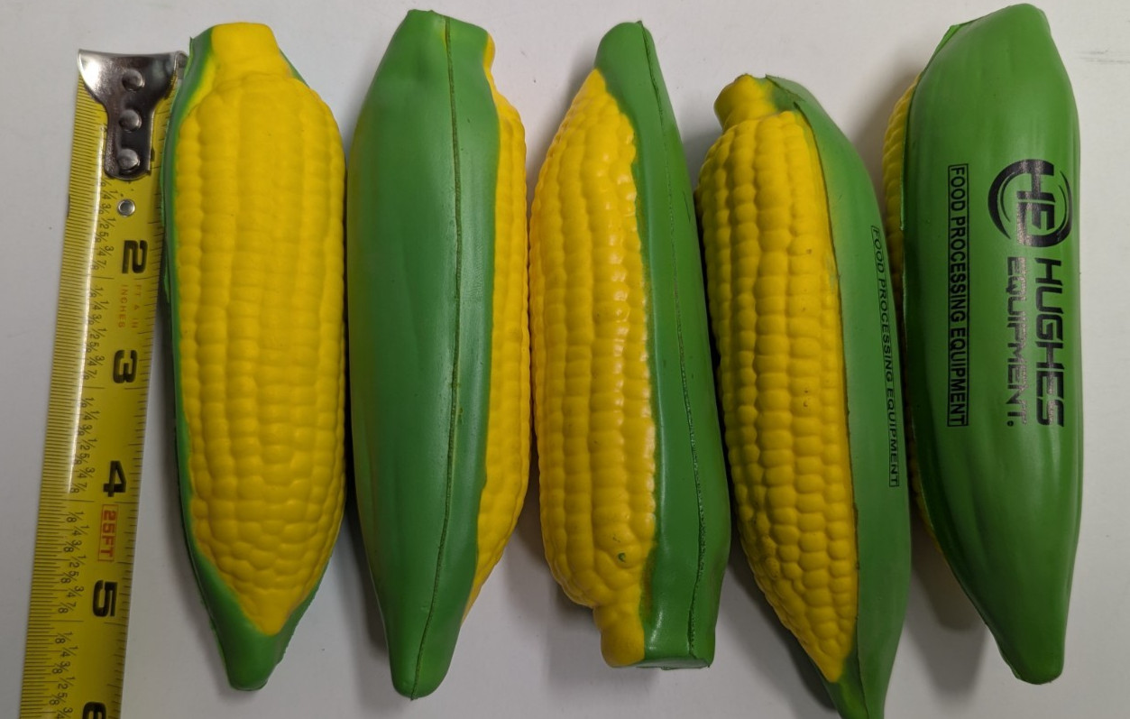 Set of 5 Promotional Hughes Equipment John Deere Squeeze Stress Corn Cob 5 1/2″